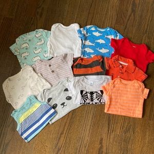 Carters, Gerber, old navy. 6 month onesies.
